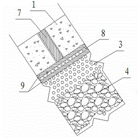 High rock-fill dam membrane anti-seepage body on deep coverage layer and construction method of high rock-fill dam membrane anti-seepage body