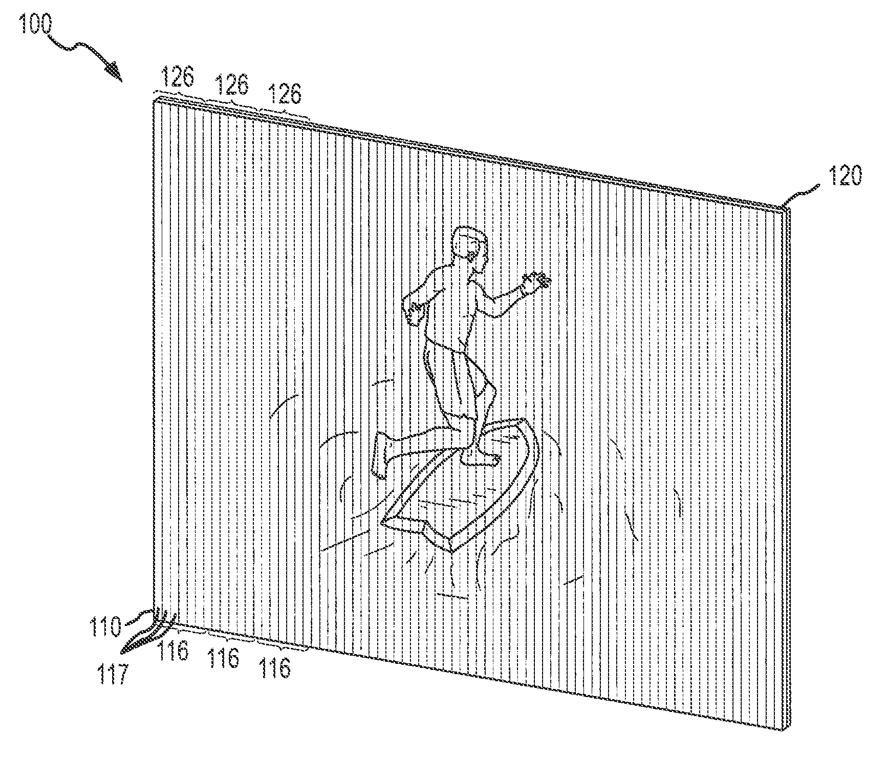 Manufacture of display devices with ultrathin lins arrays for viewing interlaced images