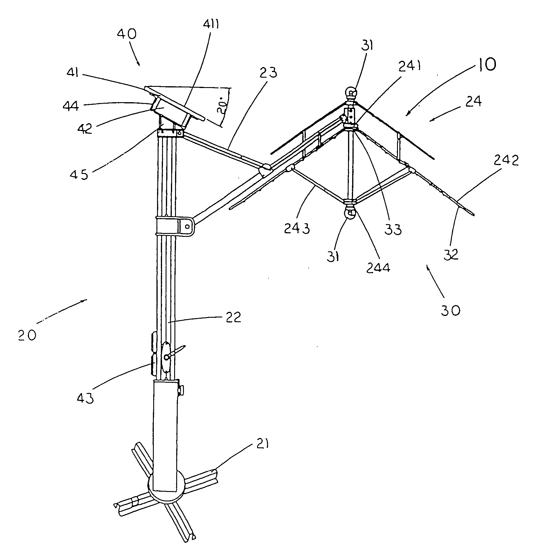 Outdoor umbrella with solar power supply