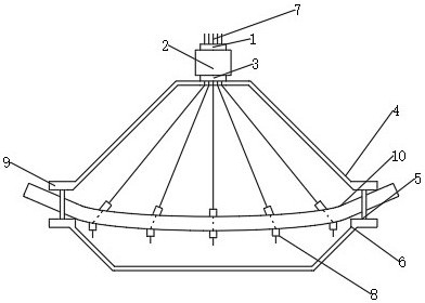 Construction equipment for pre-bent glulam-concrete composite beams