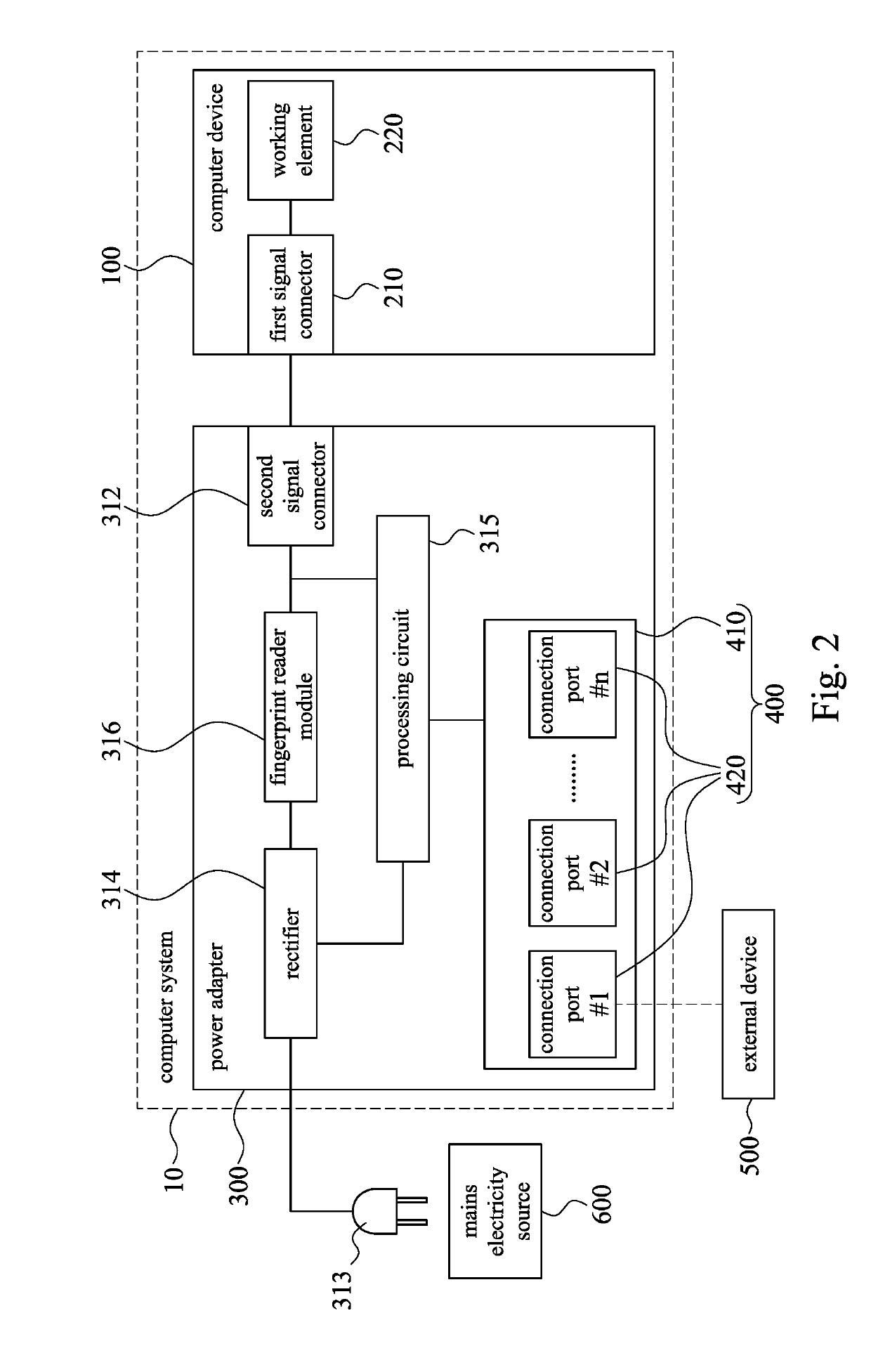 Computer System And Its Power Adapter Having Input / Output Connection Interfaces