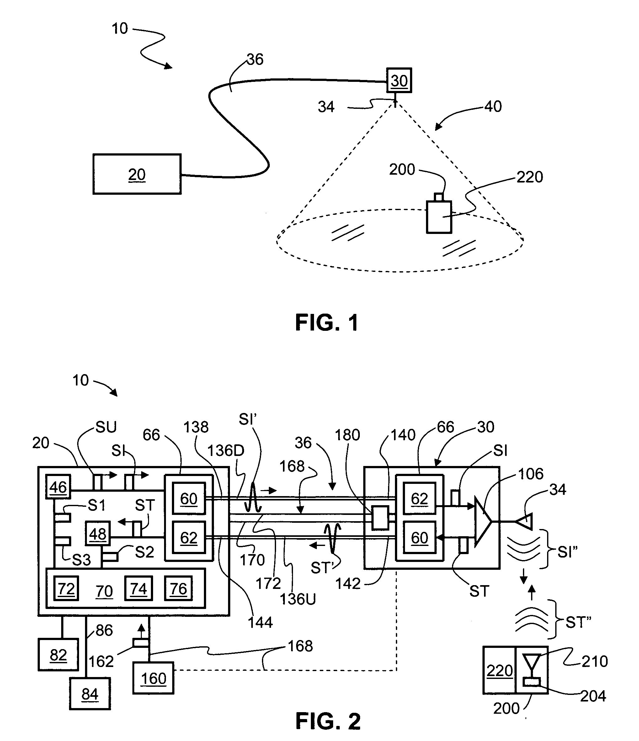 Centralized optical-fiber-based RFID systems and methods