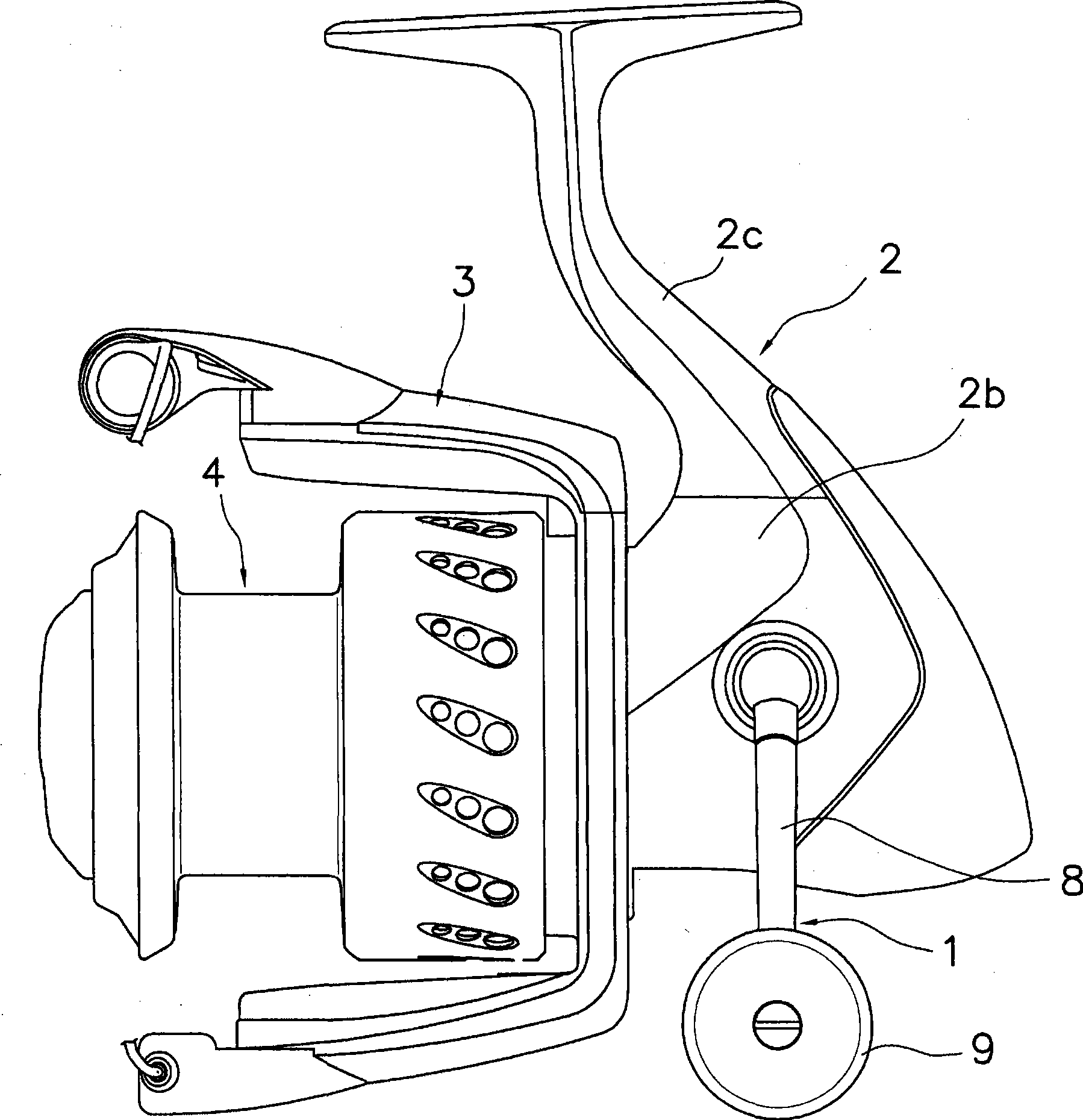 Brake operation button component of spinning reel