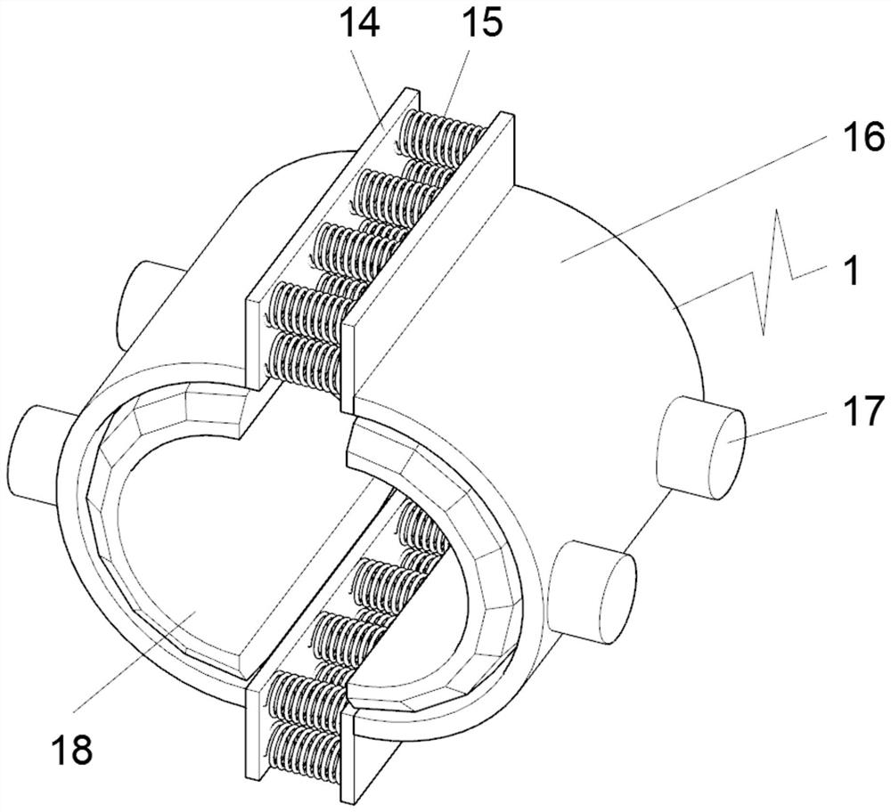 A fastening mechanism for lifting and lowering silicon carbide glass steel pipes