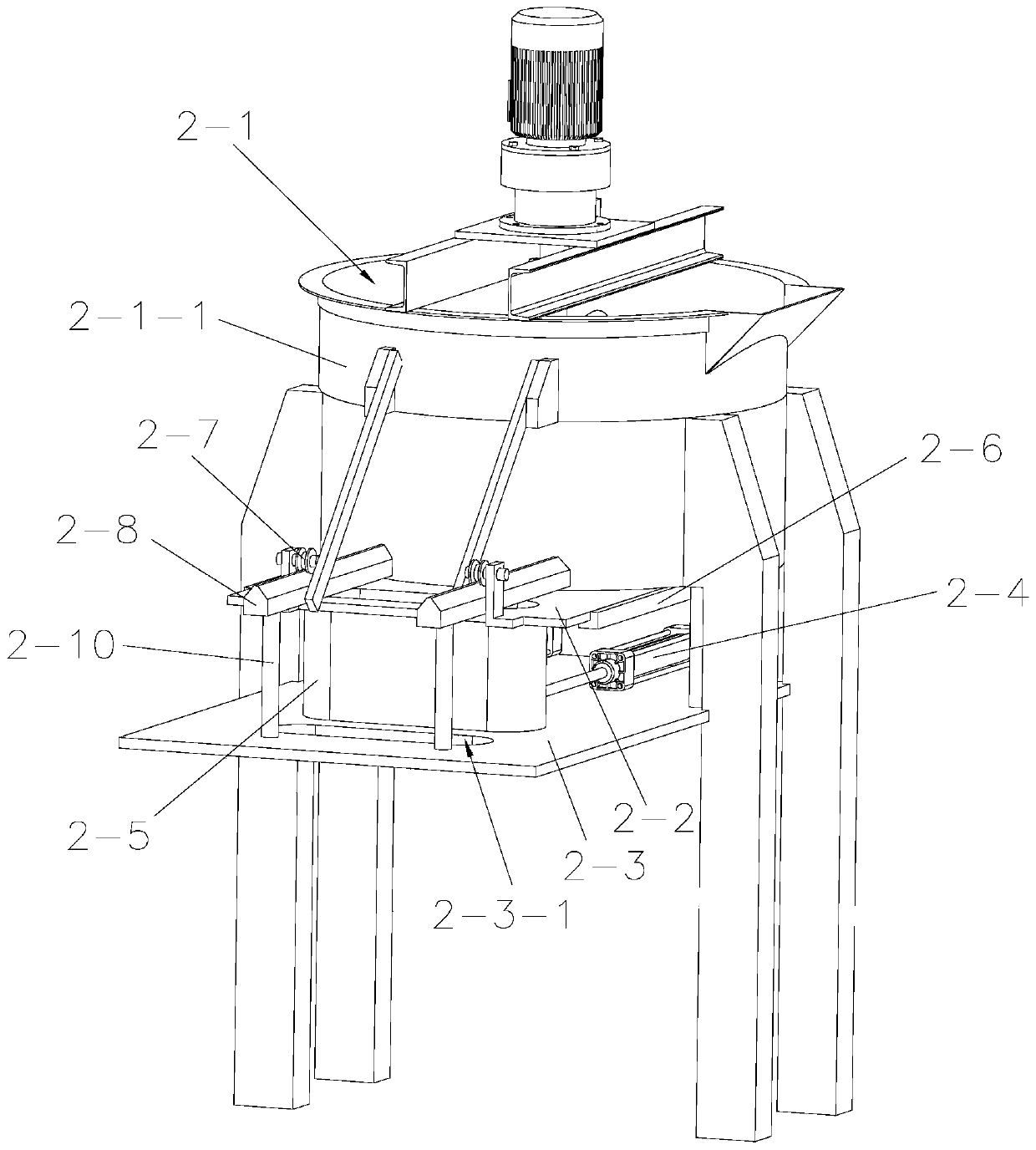 Quantitative conveying and stirring device for cement-based stone-imitating type curbs