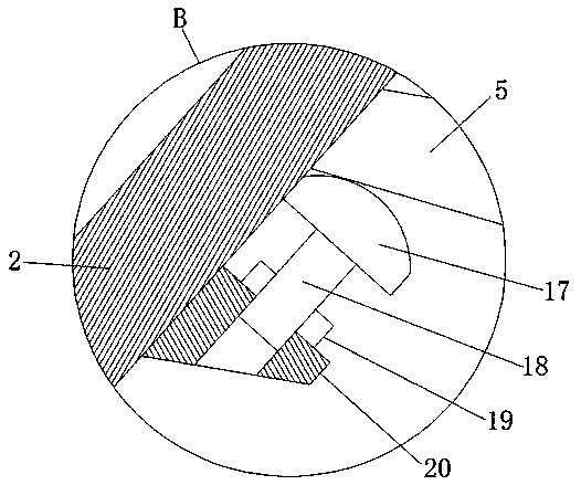 Combined connecting device for cutting transition section