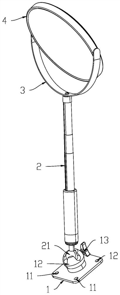 Telescopic rotary universal adjusting mirror