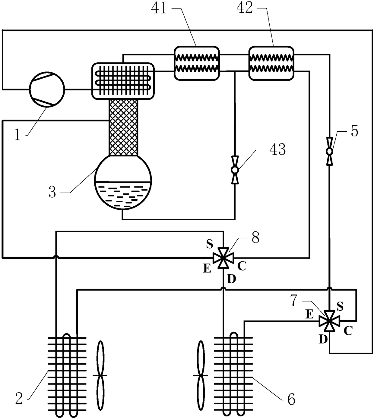 Bidirectional auto-cascade heat pump system