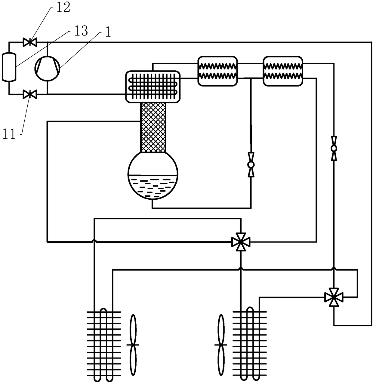 Bidirectional auto-cascade heat pump system