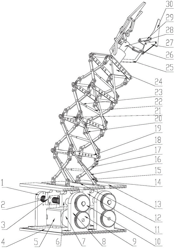 Bi-directional motion telescopic mechanical arm