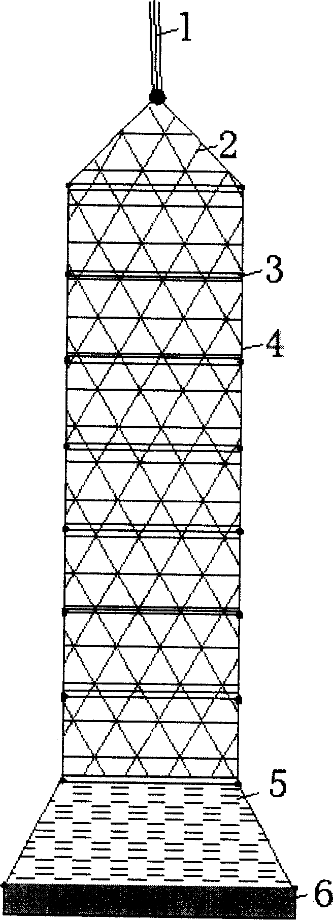 A shallow sea seashell breeding method and apparatus with reuse of feces
