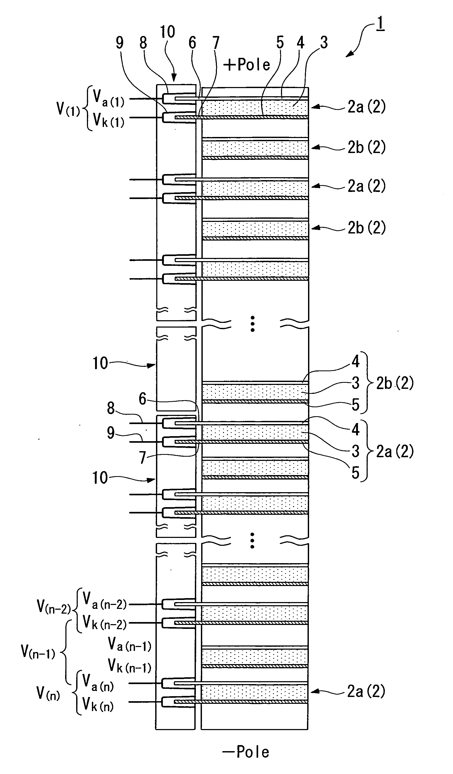 Connecting structure to cell of voltage detecting connector and fuel cell
