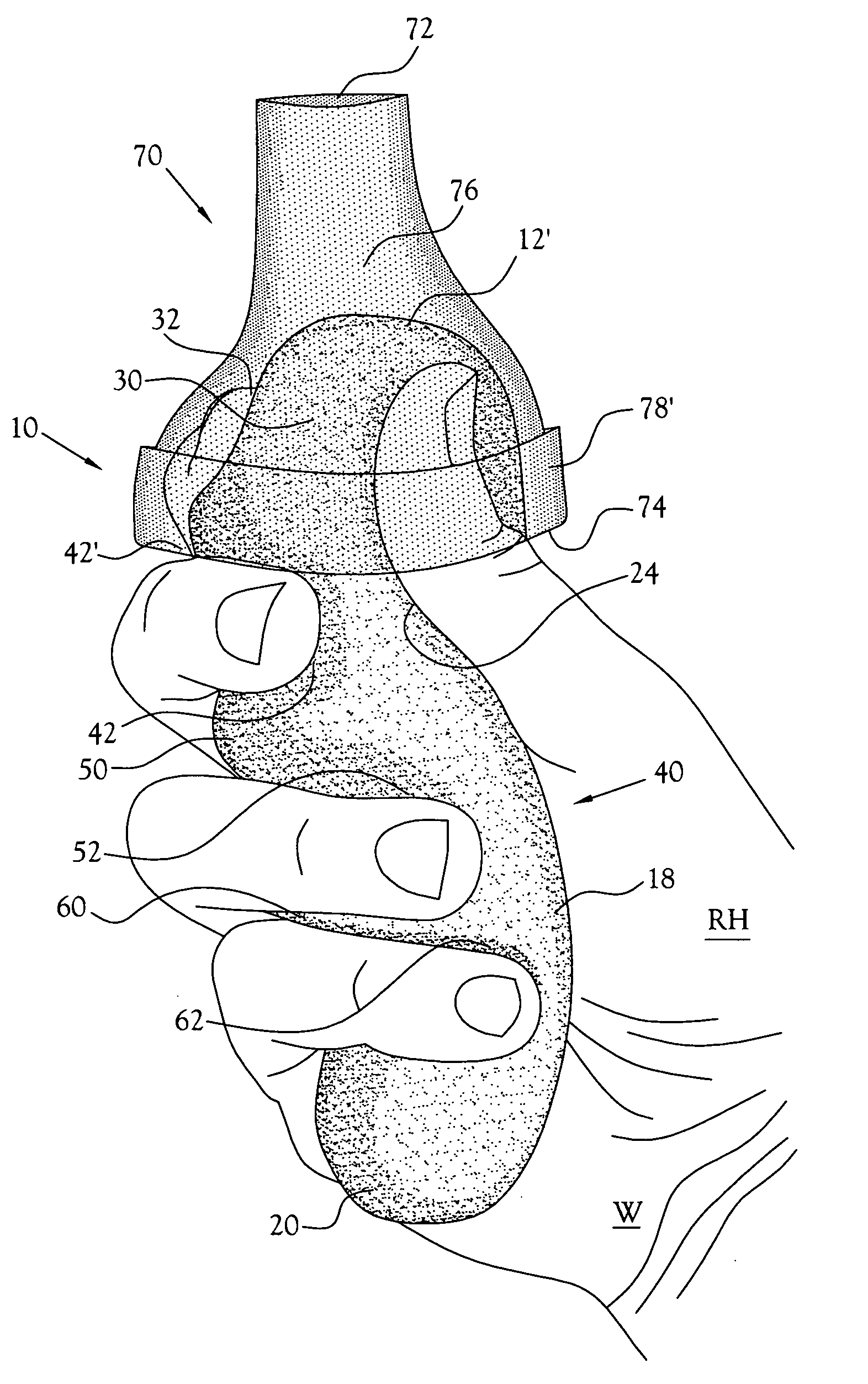 Hand held orthosis having a flexible enclosure and method of utilization
