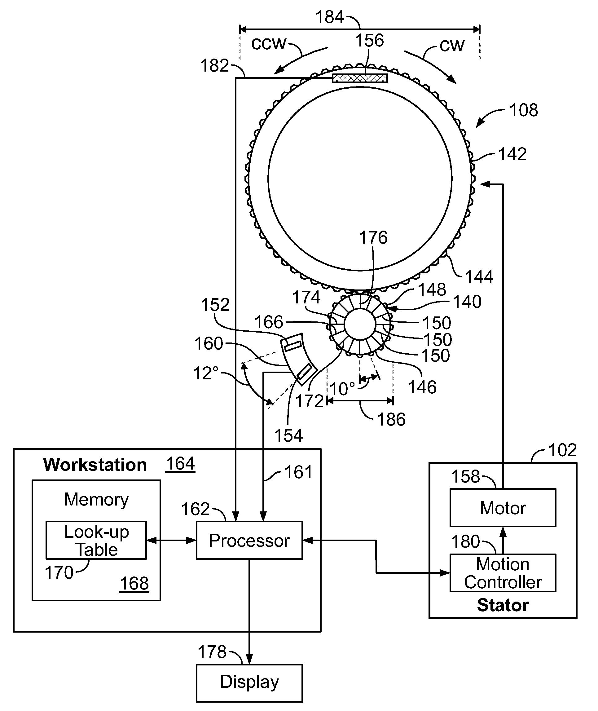 Apparatus and method for identifying the absolute rotation of a rotating imaging system