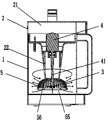 Soybean milk machine with small-space crushing cover