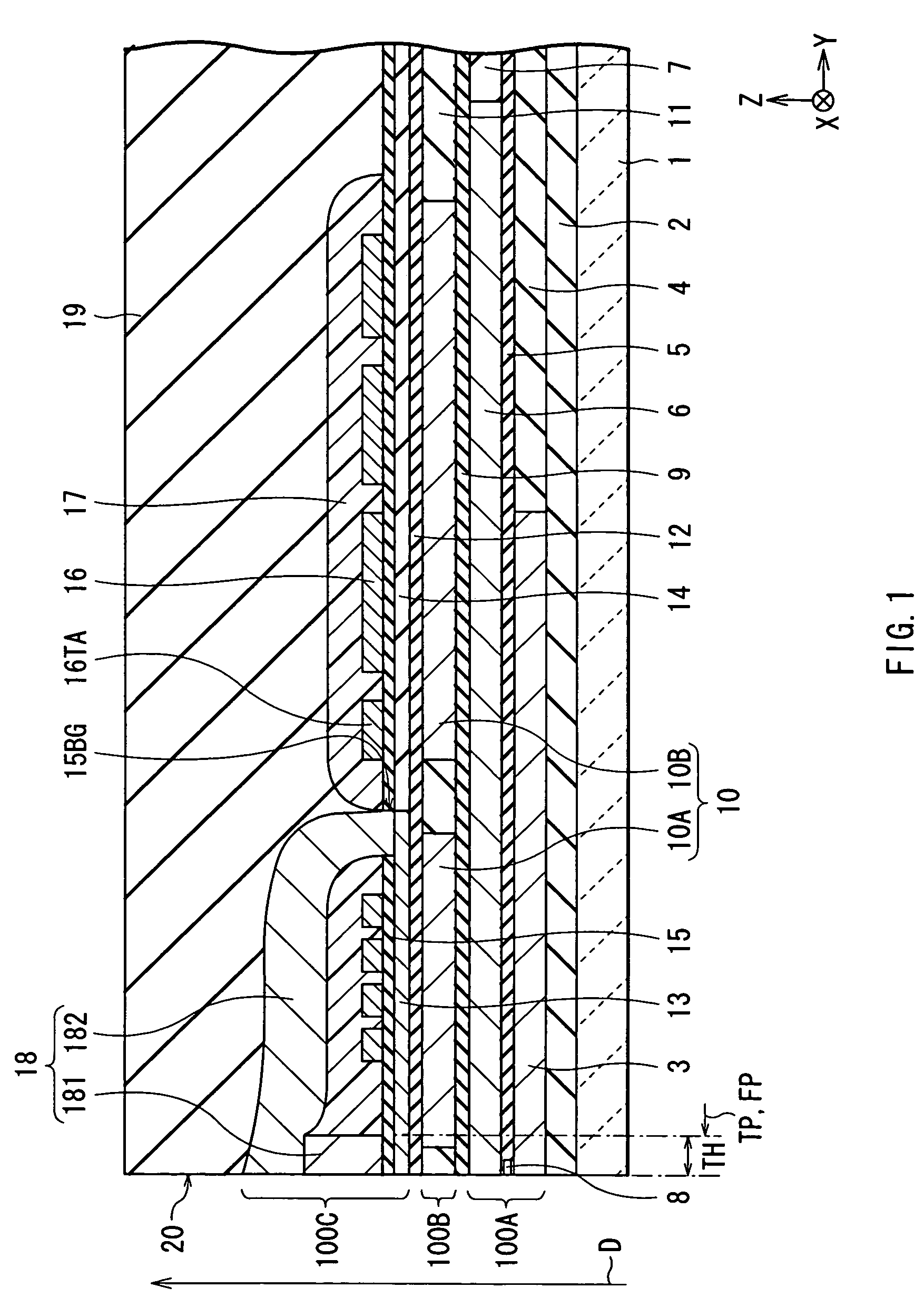 Thin film magnetic head and magnetic recording apparatus with partitioned heat sink layer