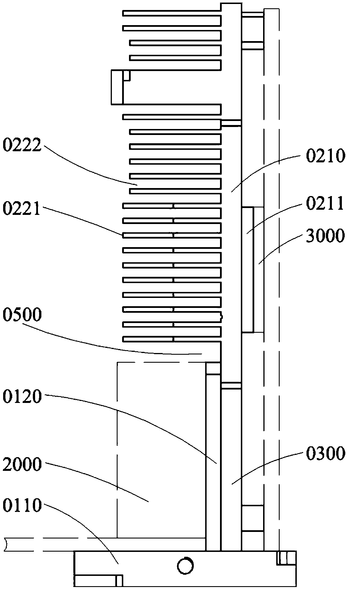 Integrated radiator having temperature gradient
