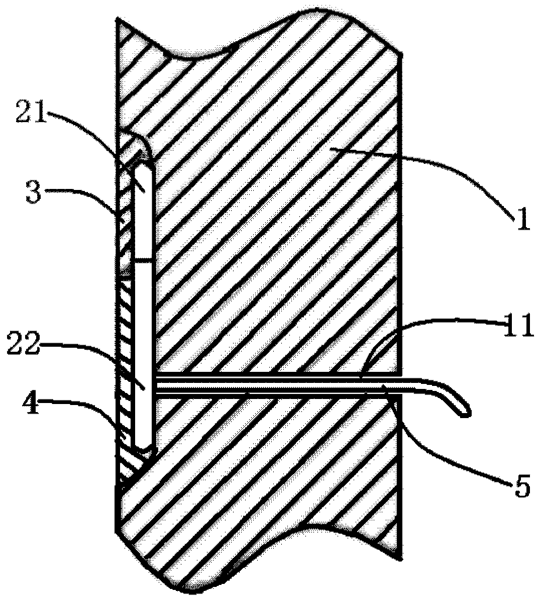 Method for installing thermocouple on inner wall of shell of high temperature container