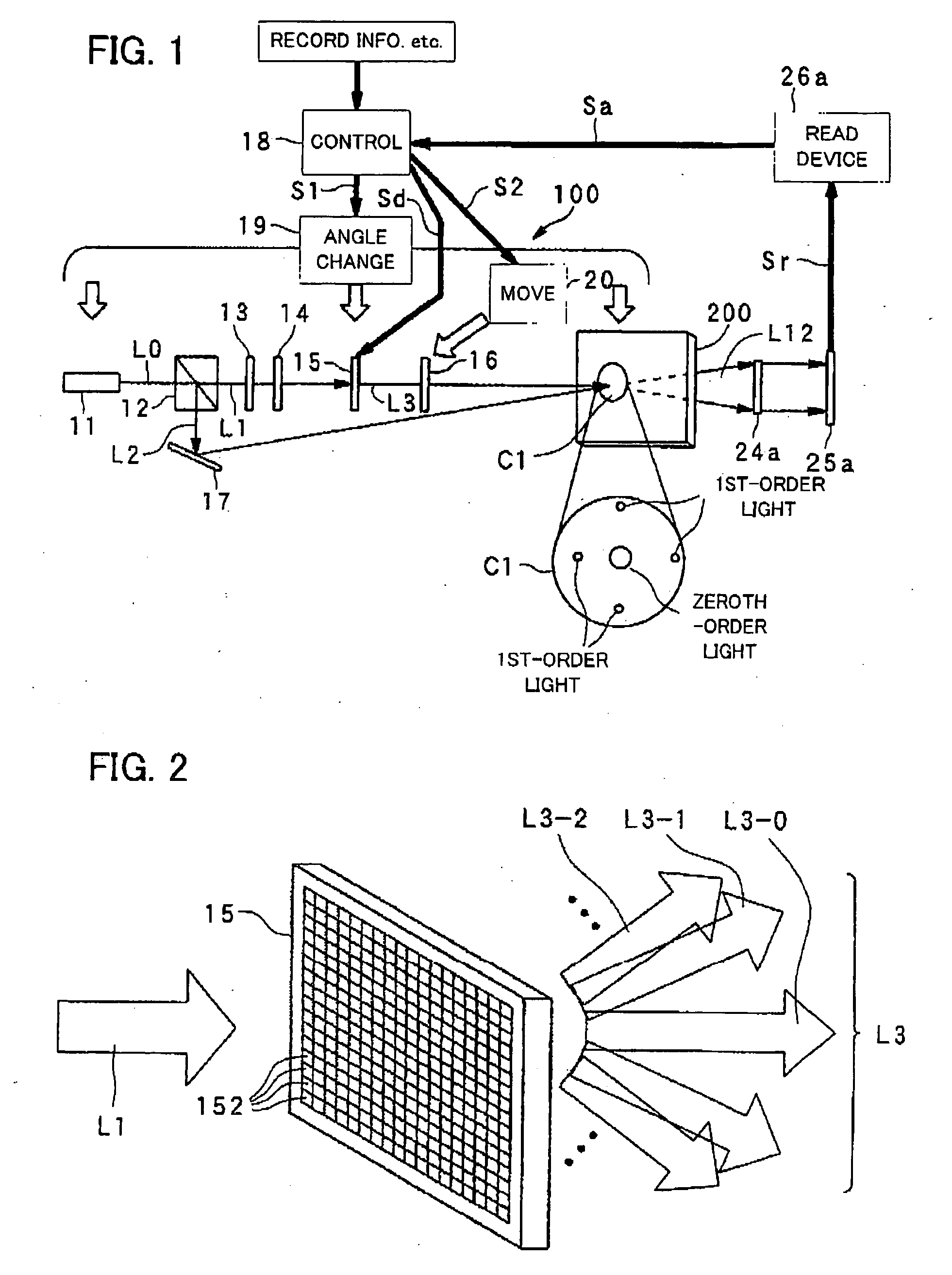 Angle-multiplexing hologram recording device, method, hologram reproduction device, and method
