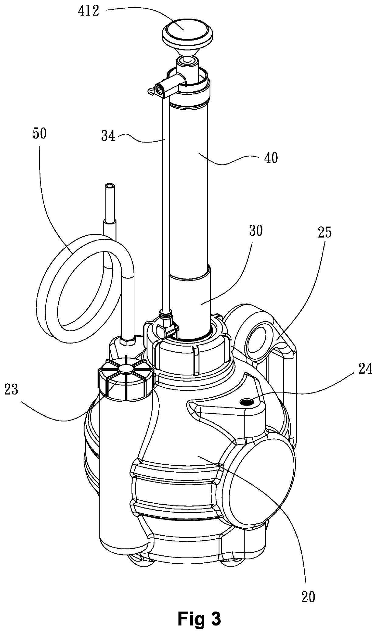 Hand-depressing vacuum pumping device