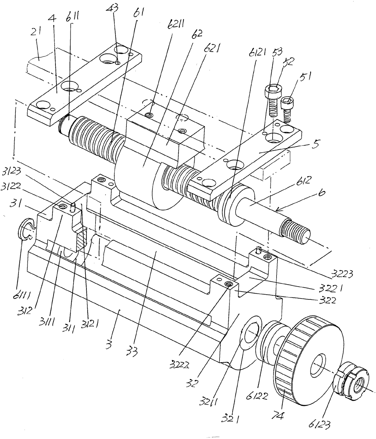 Shaking table device for computer flat knitting machine