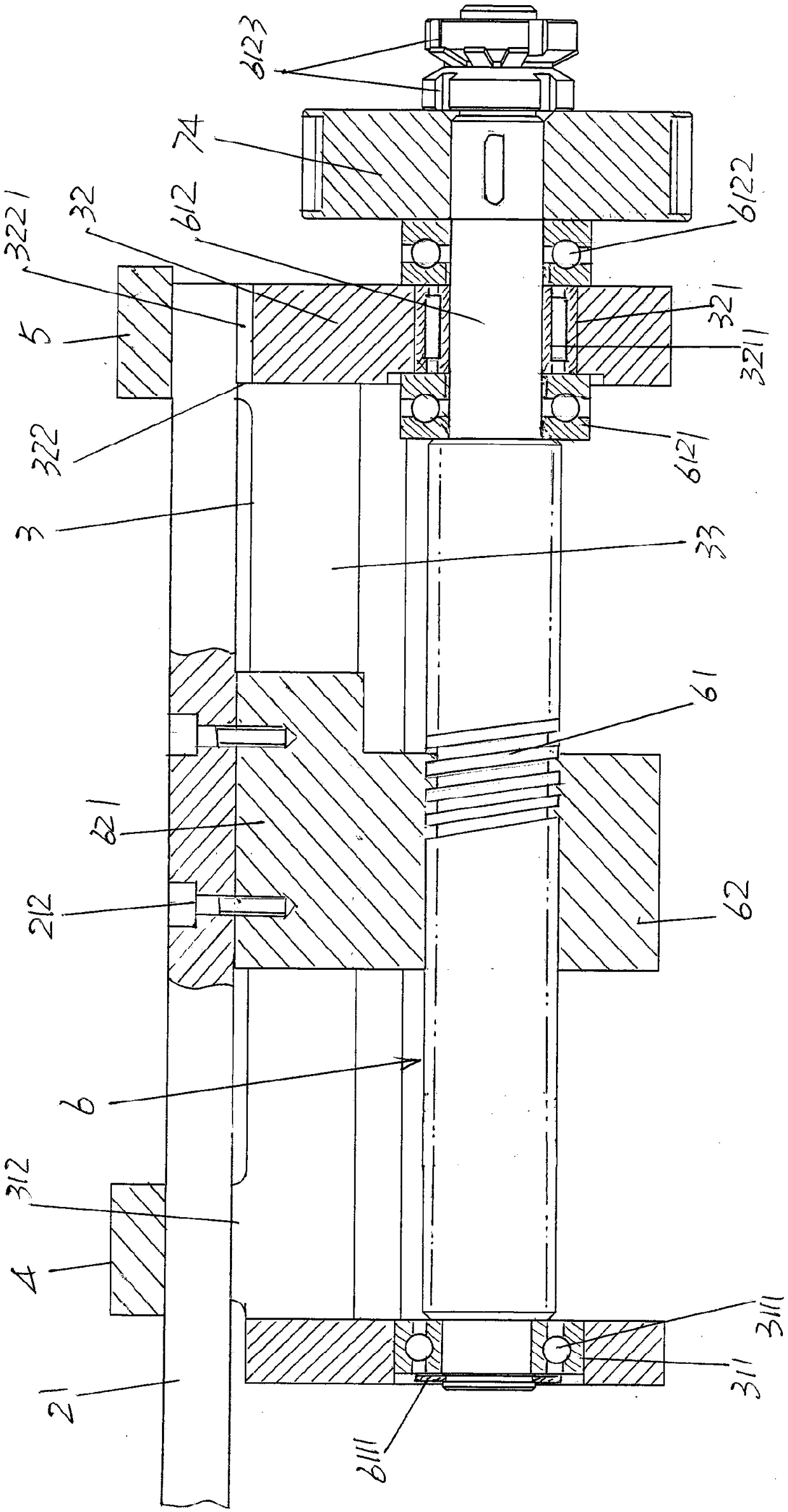 Shaking table device for computer flat knitting machine