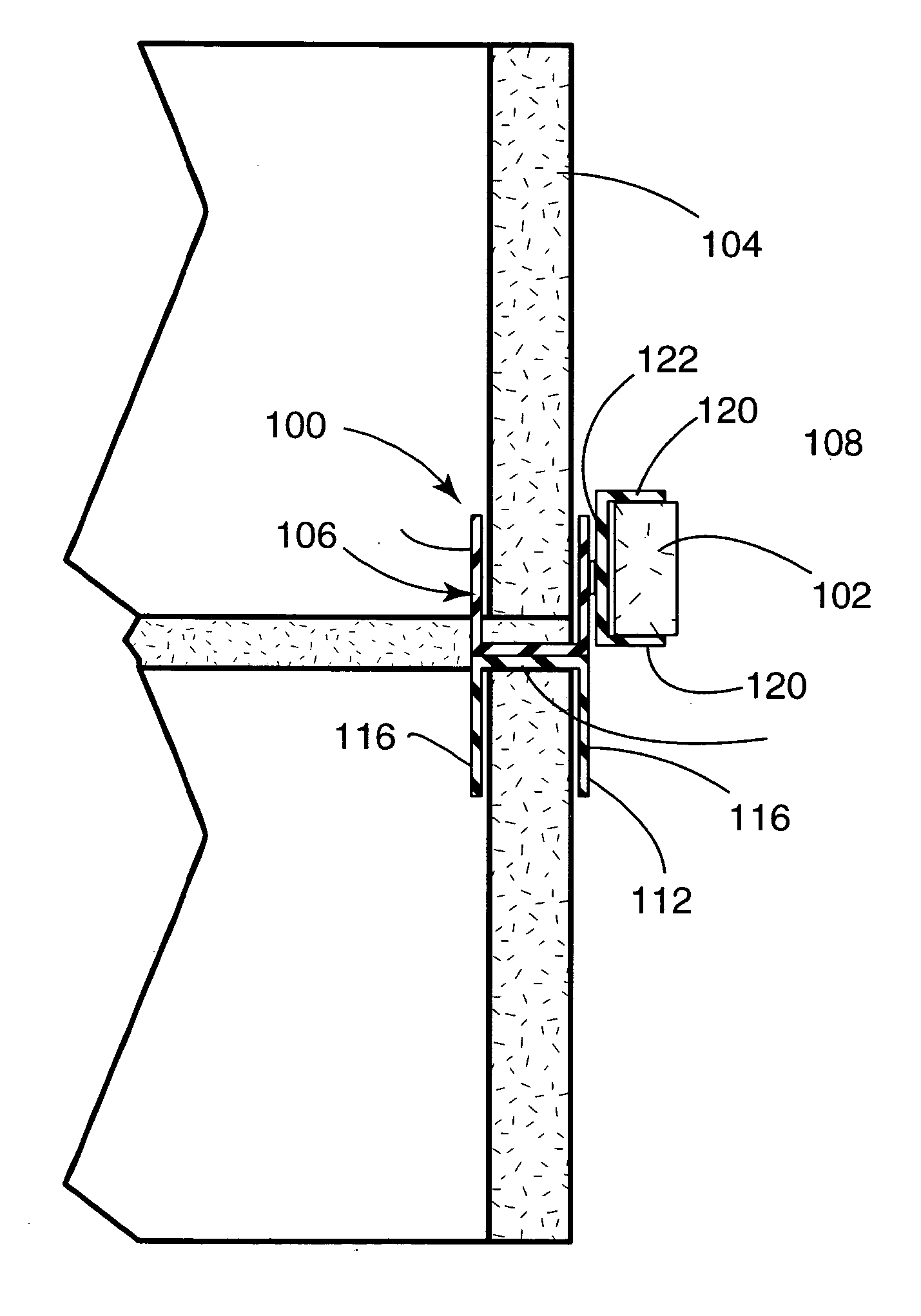Attachment device for building materials