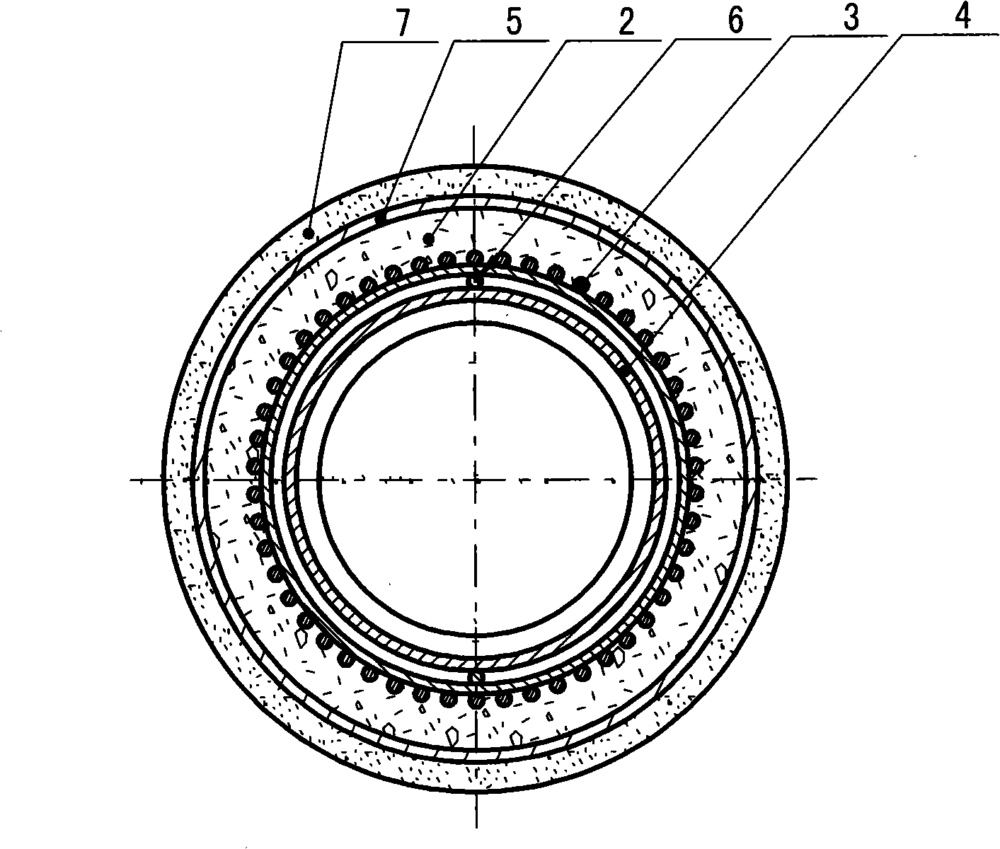 Steel faucet steel wire net slice steel cylinder longitudinal rib prestressed concrete pipe