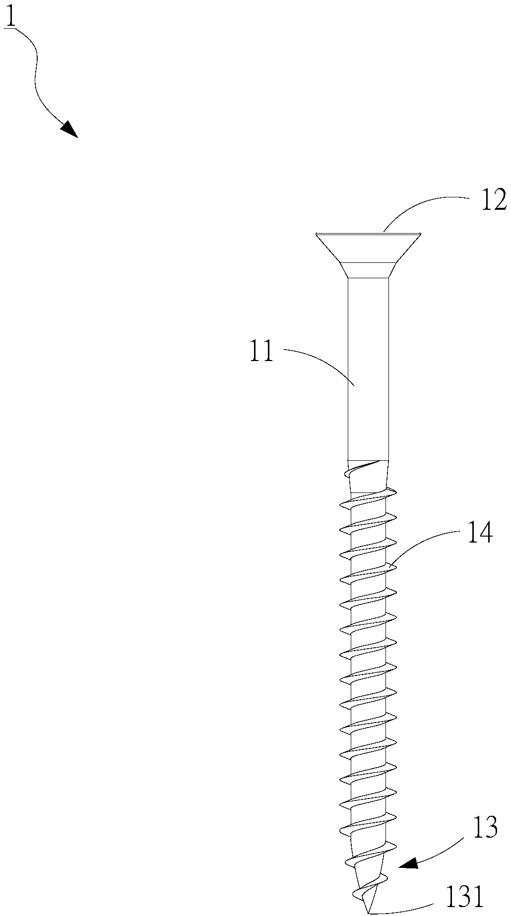 Screw with low spin lock torque