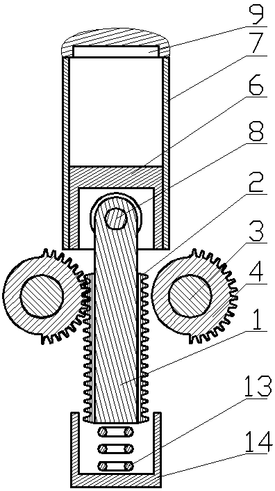 Straight shank linear internal combustion engine