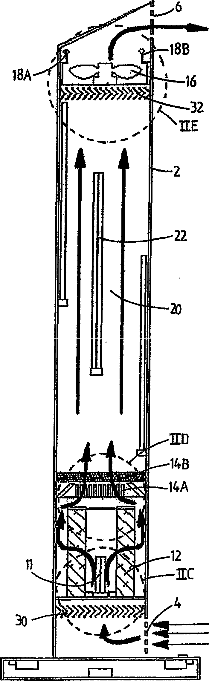 Air processing method and device therefor