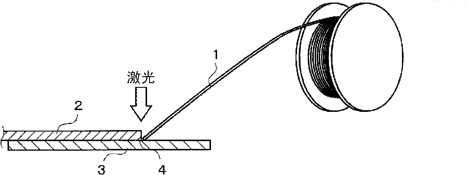 Flux-cored wire for welding different materials, method for laser welding of different materials, and method for MIG welding of different materials