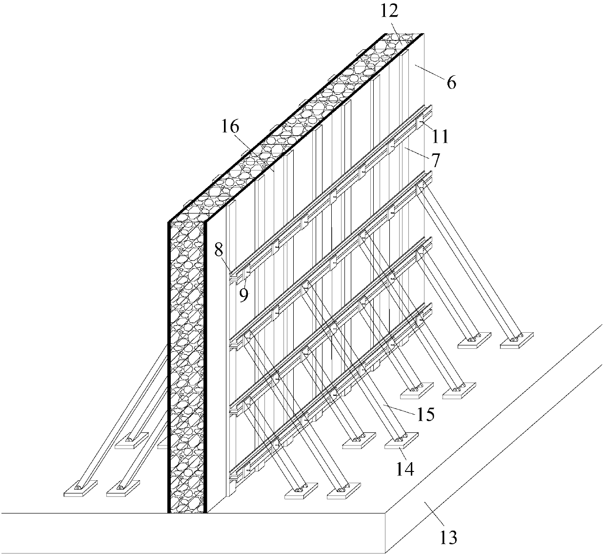 Built-in positioning prefabricated reinforced concrete shear wall and its construction method