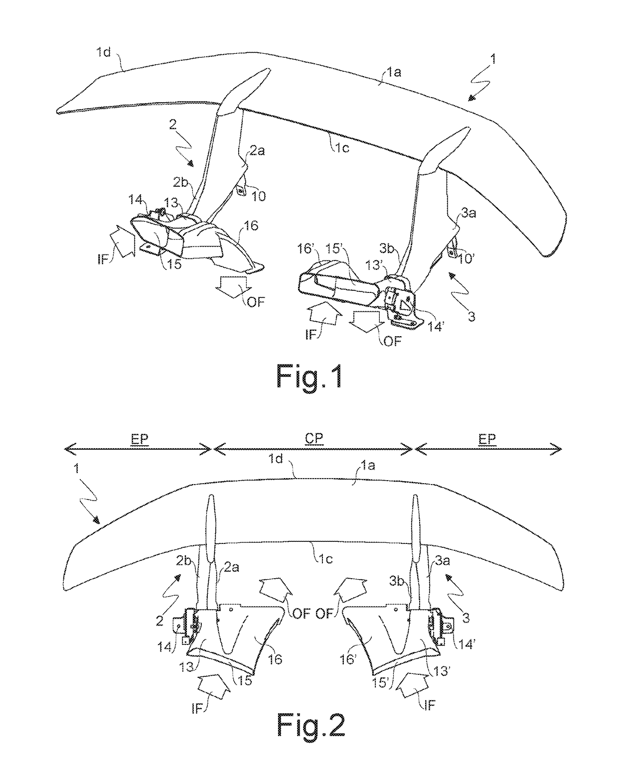 Wing for vehicles, process for its control and motor vehicle comprising this wing
