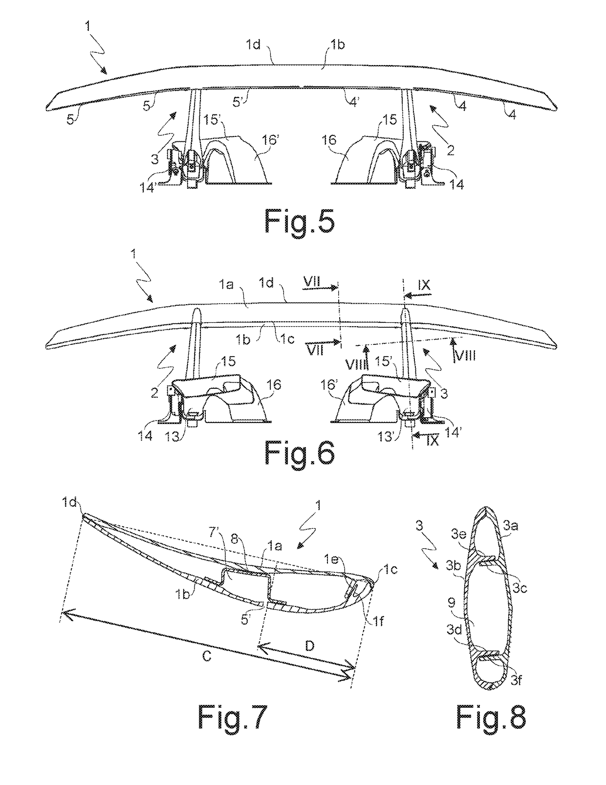 Wing for vehicles, process for its control and motor vehicle comprising this wing