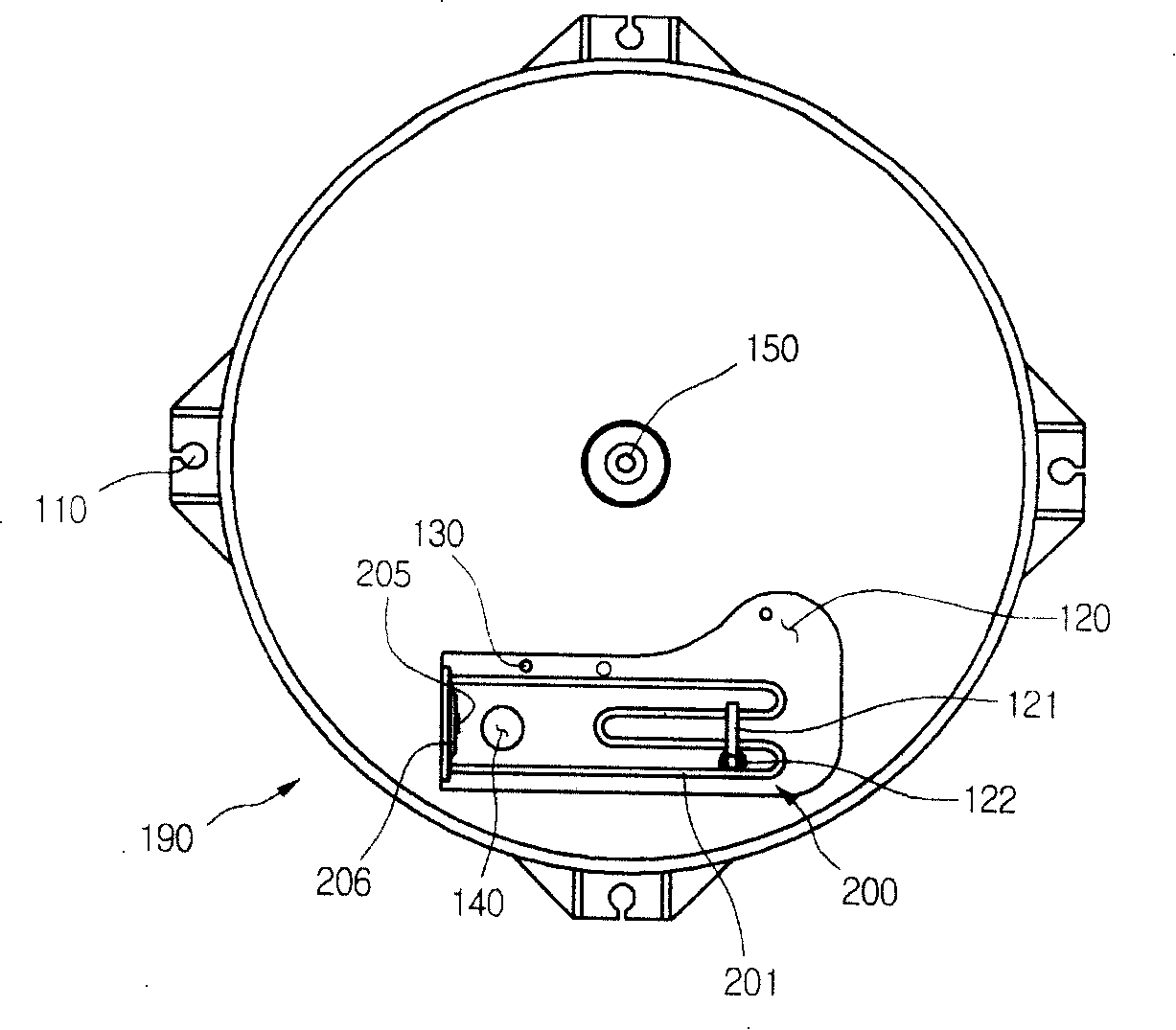 Mounting structure of washing machine heater and mounting method therefor