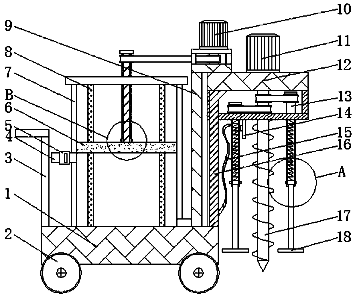 Movable screw rod drilling machine