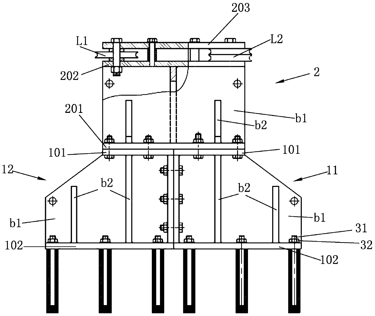 Nuclear power plant water intake blocking net erecting mechanism and installation method thereof