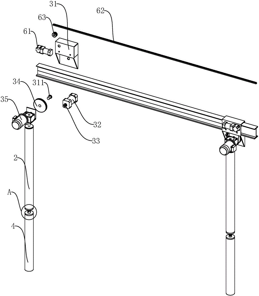 Side rolling brush device used for car washer