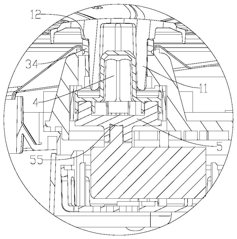 Shaft connecting structure of cooking device