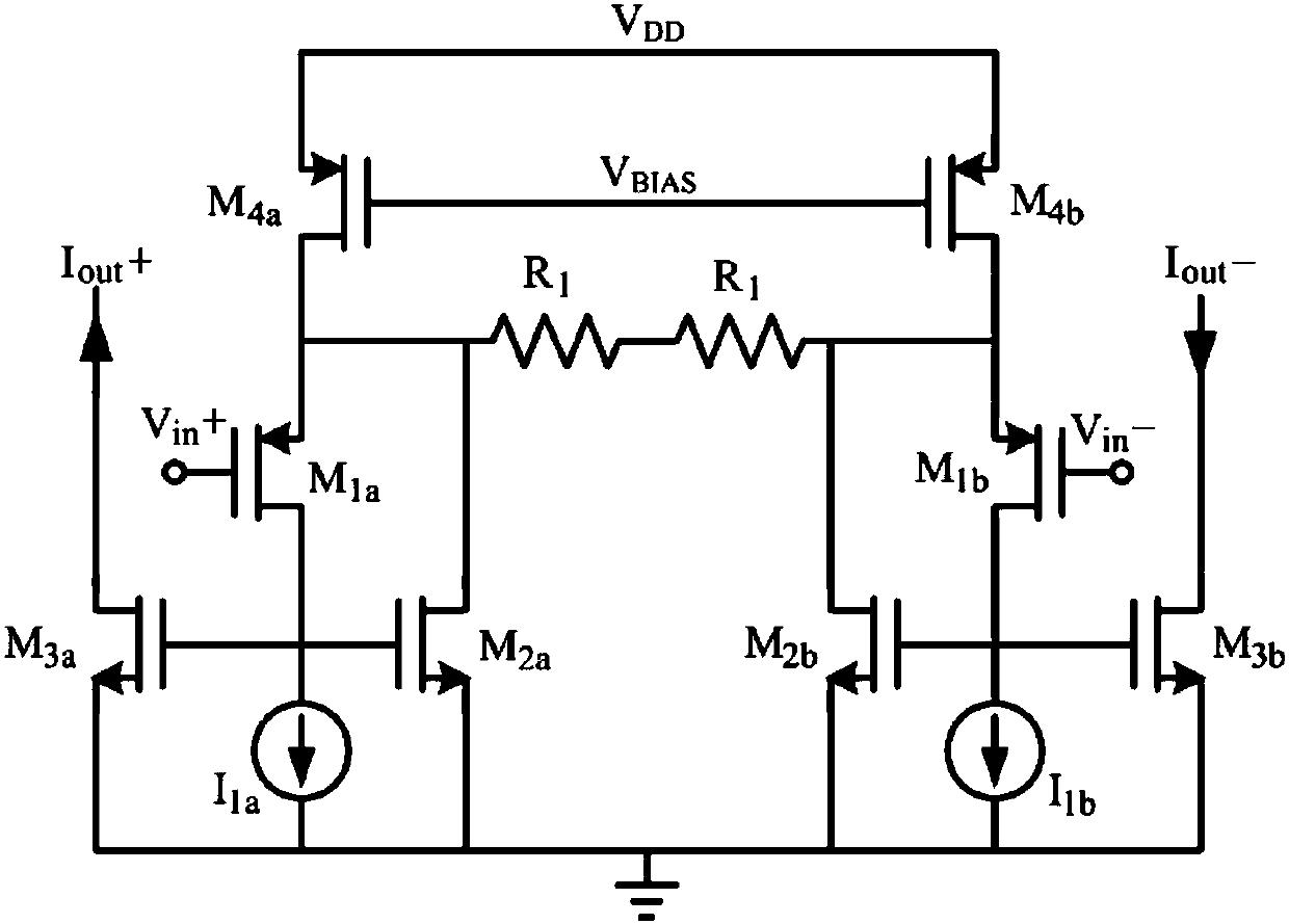 CMOS transconductance unit circuit with wide input voltage range and high linearity