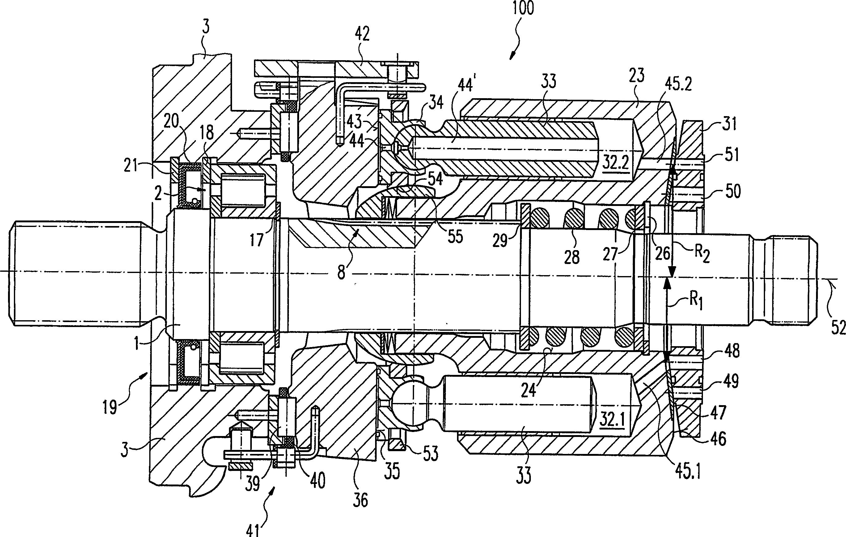 Hydrostatic drive system with pump-sided division of the amount of hydraulic fluid for two hydraulic circuits