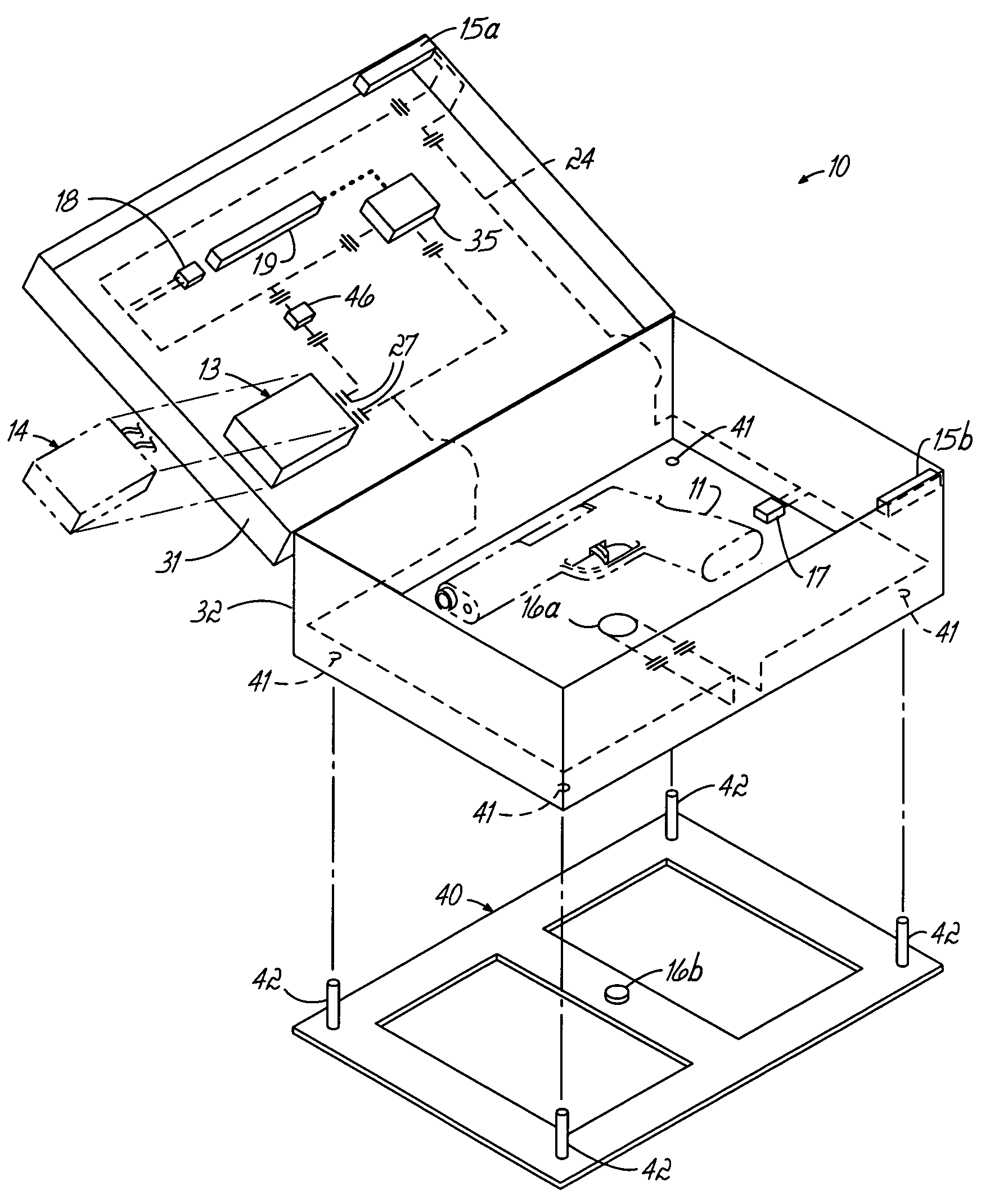Method and apparatus for securing firearms and other valuables in an alarm protected facility