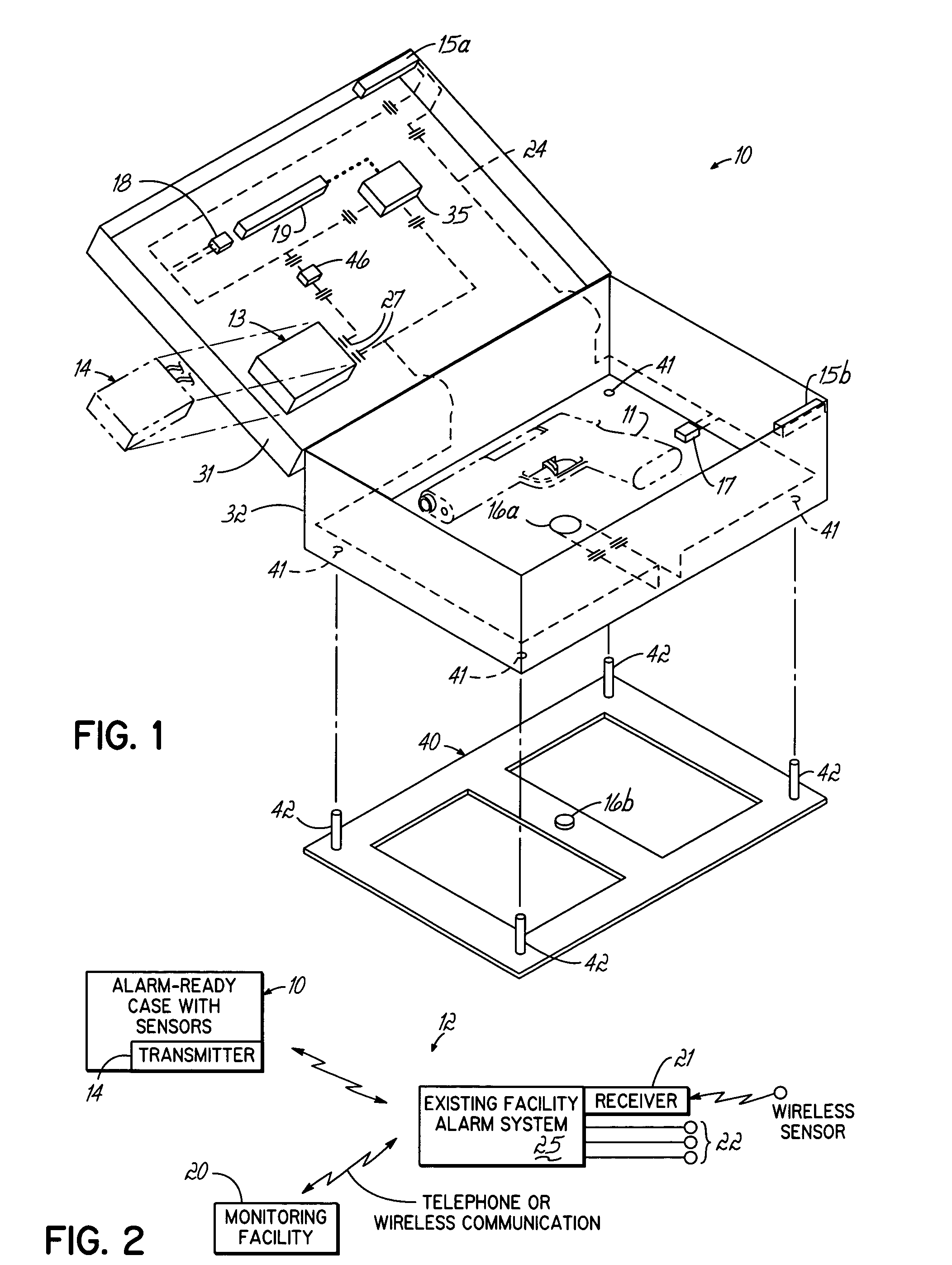 Method and apparatus for securing firearms and other valuables in an alarm protected facility