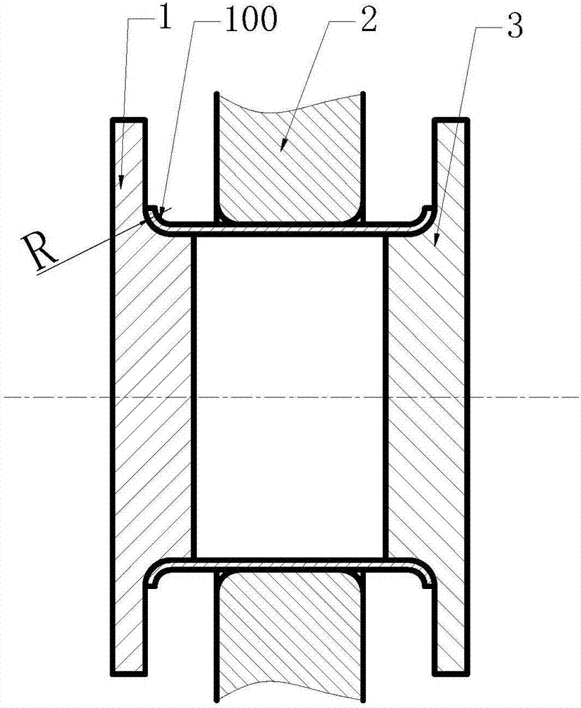 Method for synchronously forming backing ring of plate heat exchanger through constrained tube axial compression