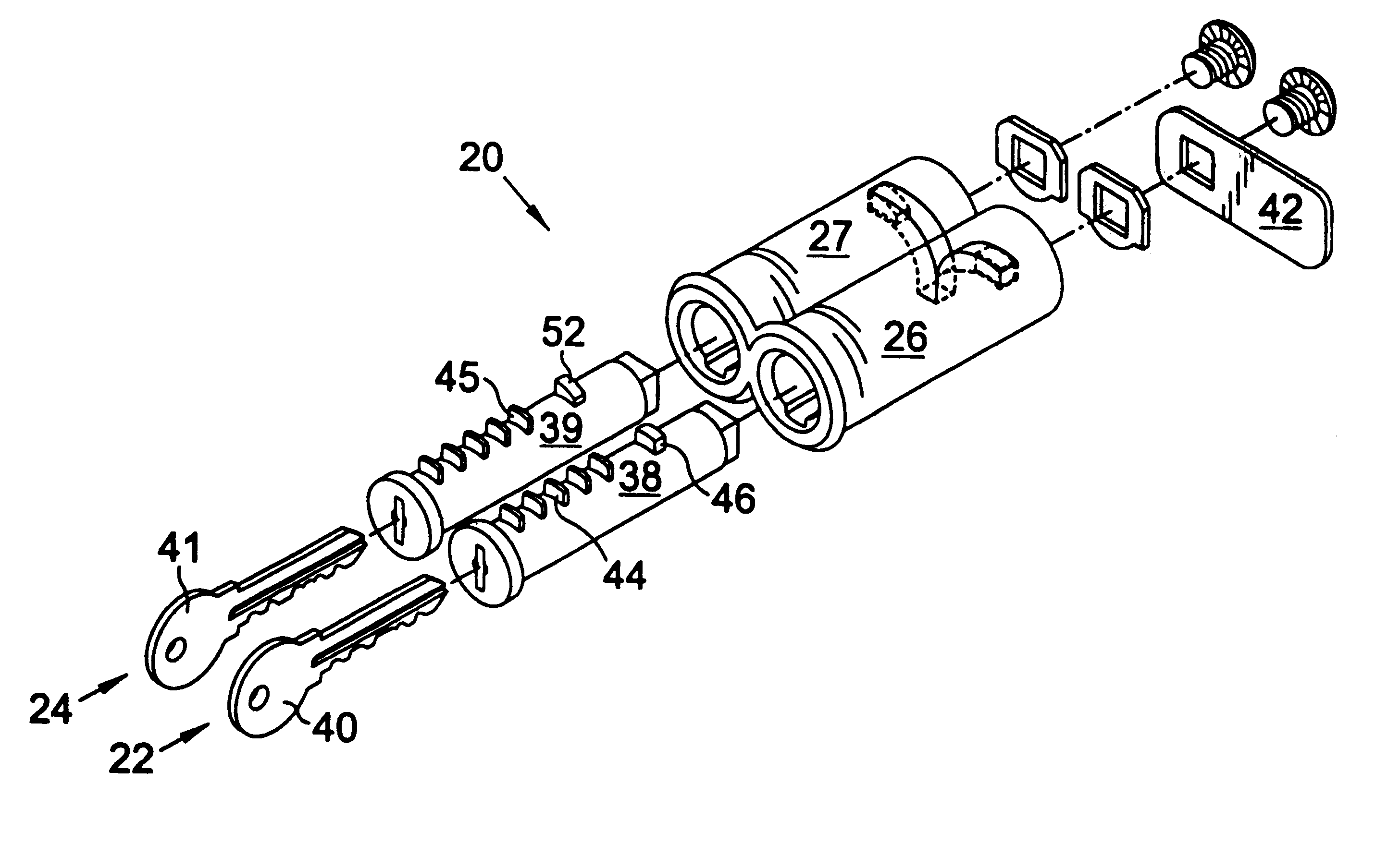 Key retaining lock apparatus