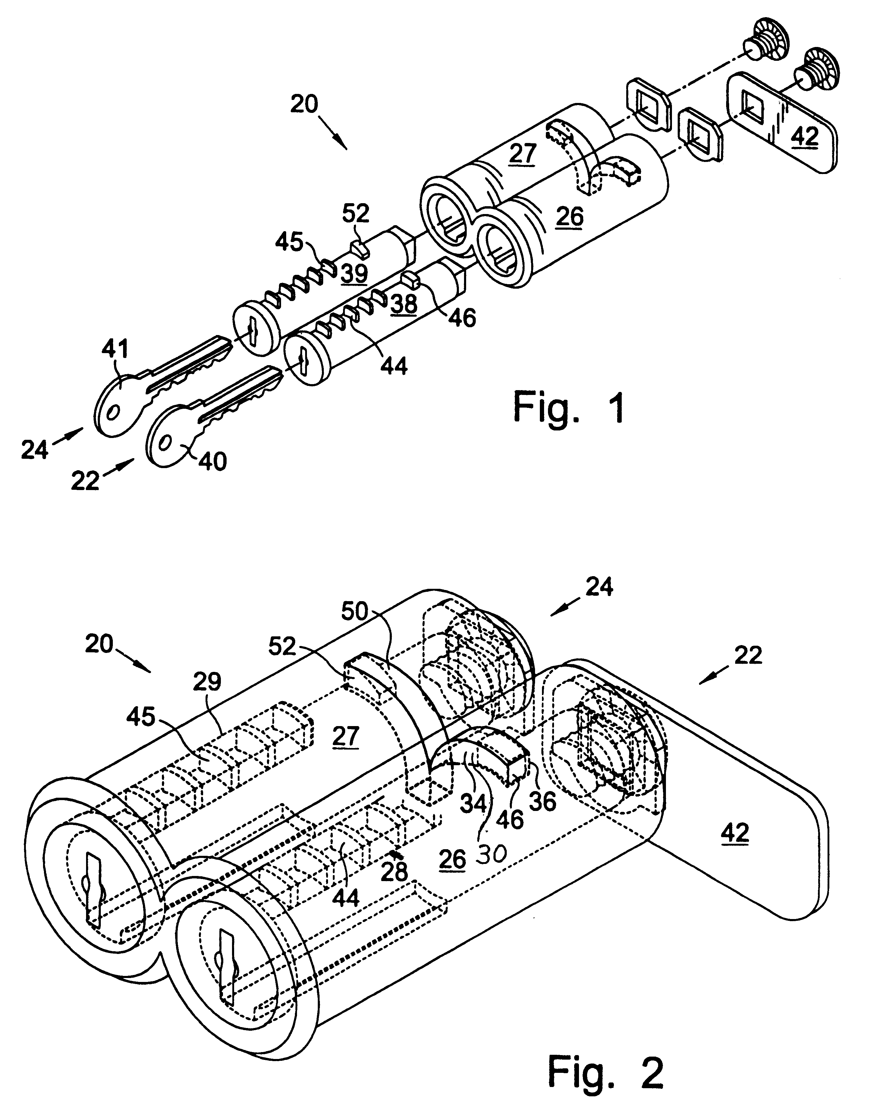 Key retaining lock apparatus