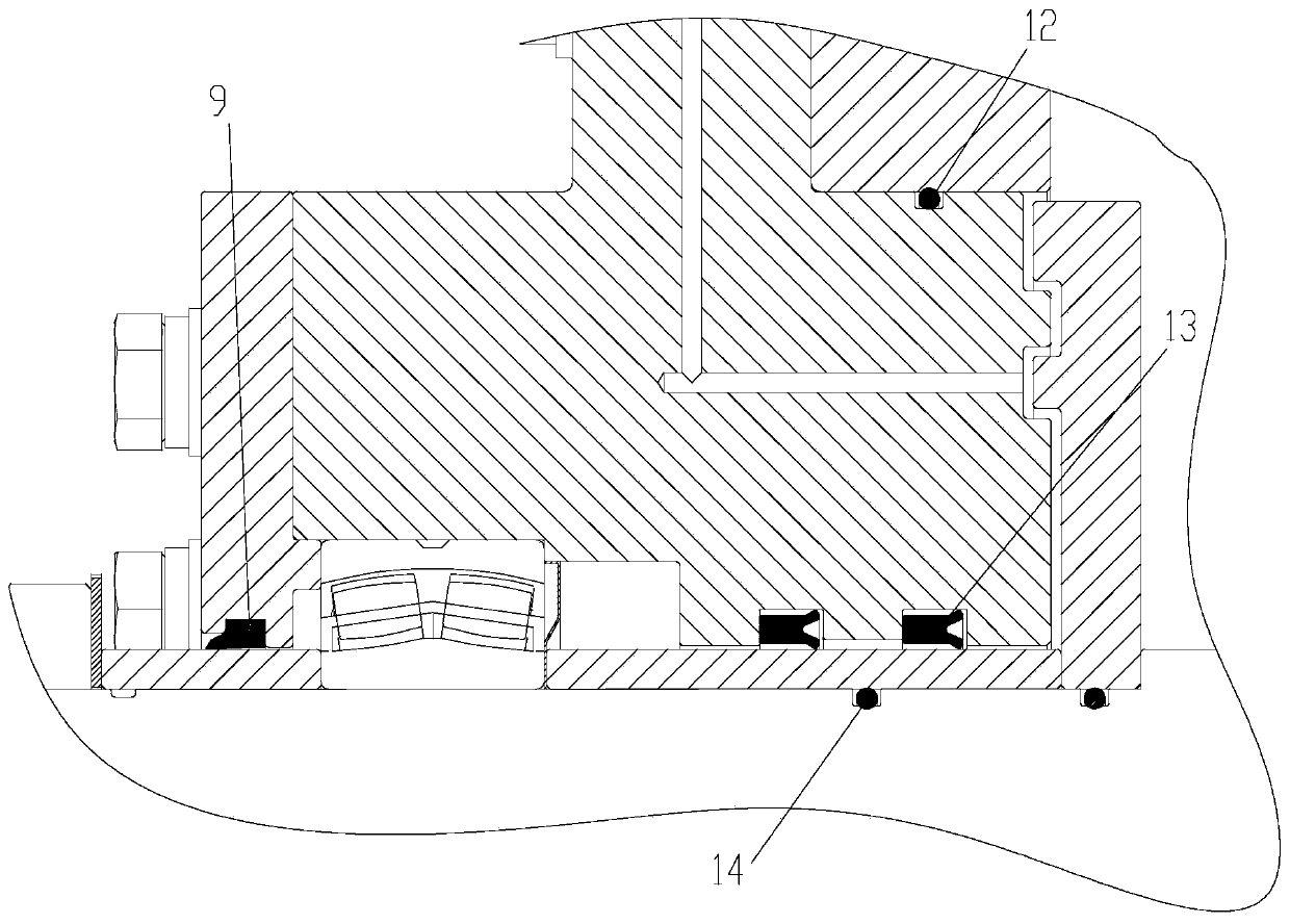 Sealing structure of grouting stirring barrel of shield tunneling machine