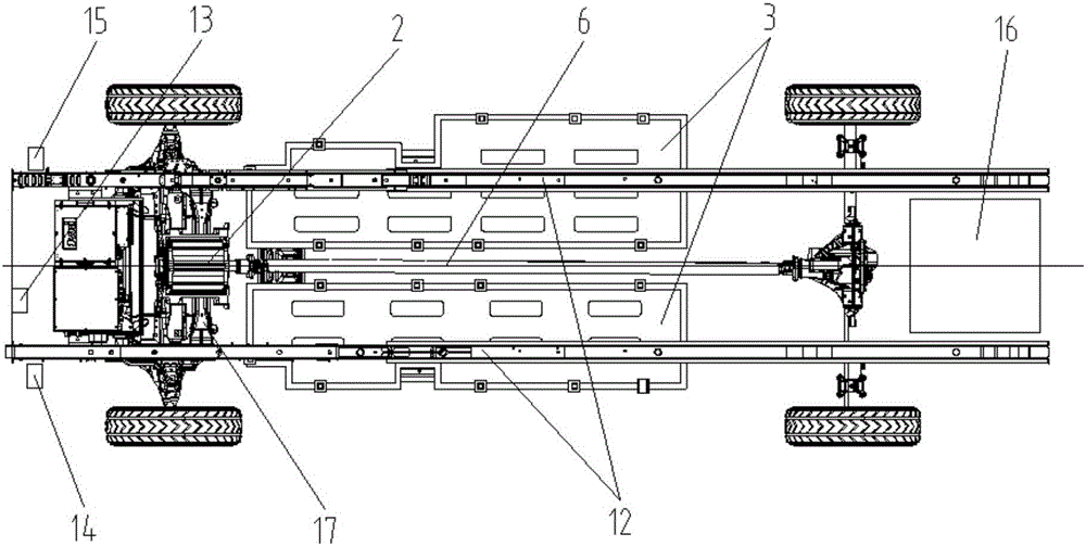 Structure arrangement of pure electric light bus