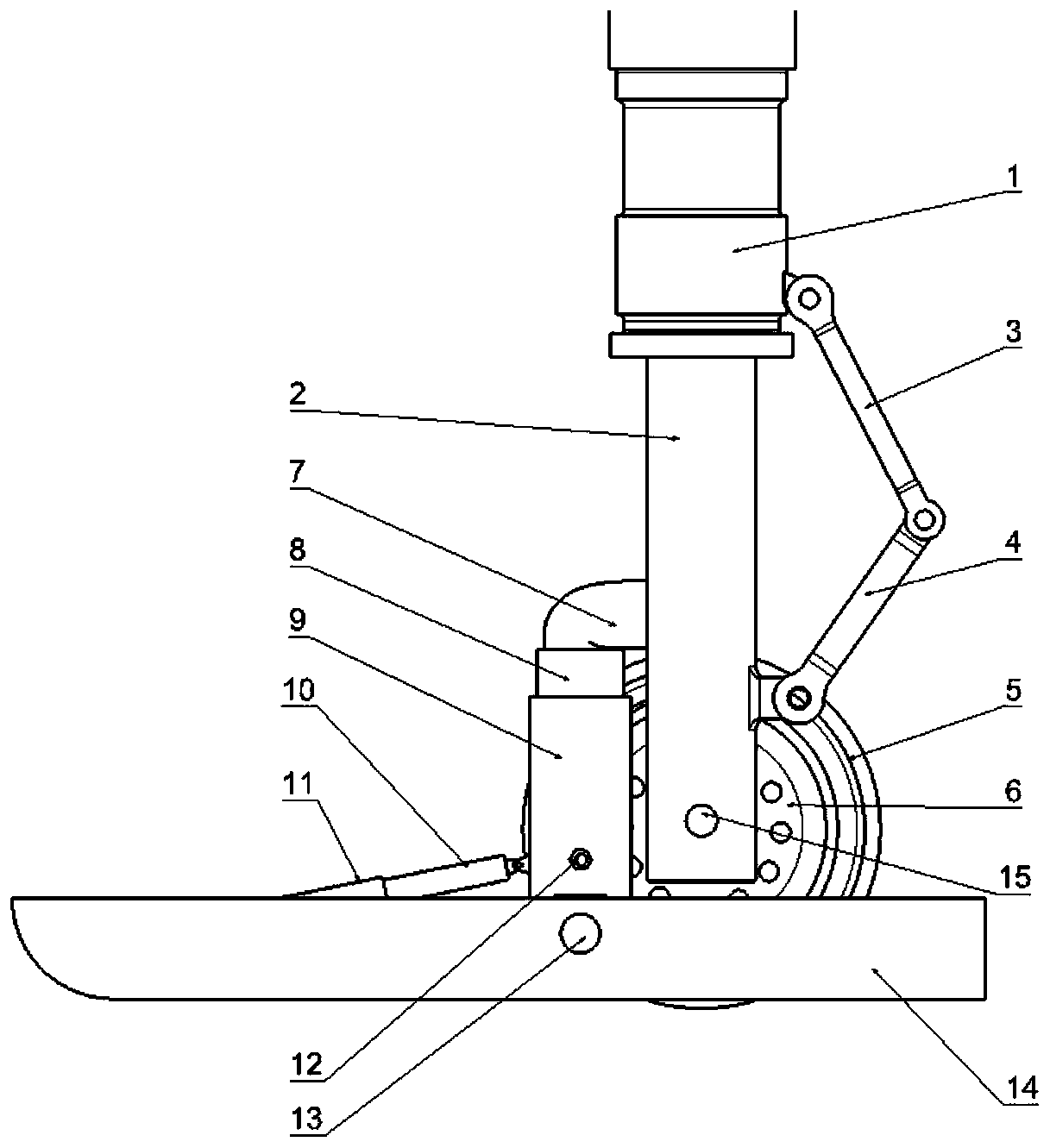 Combined take-off and landing device for hypersonic vehicle wheel-ski